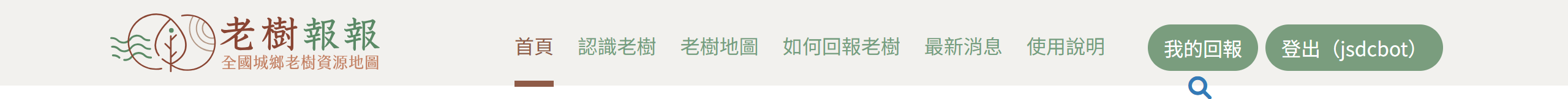 登入完成後的頁首